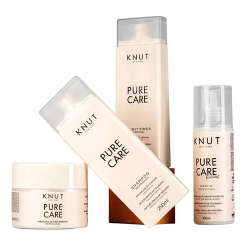 Knut Pure Care Kit Shampoo + Condicion + Máscara + Leave-in