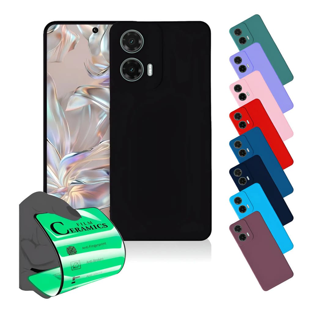 Capa Capinha Anti Shock Aveludada + Película Para Moto G35