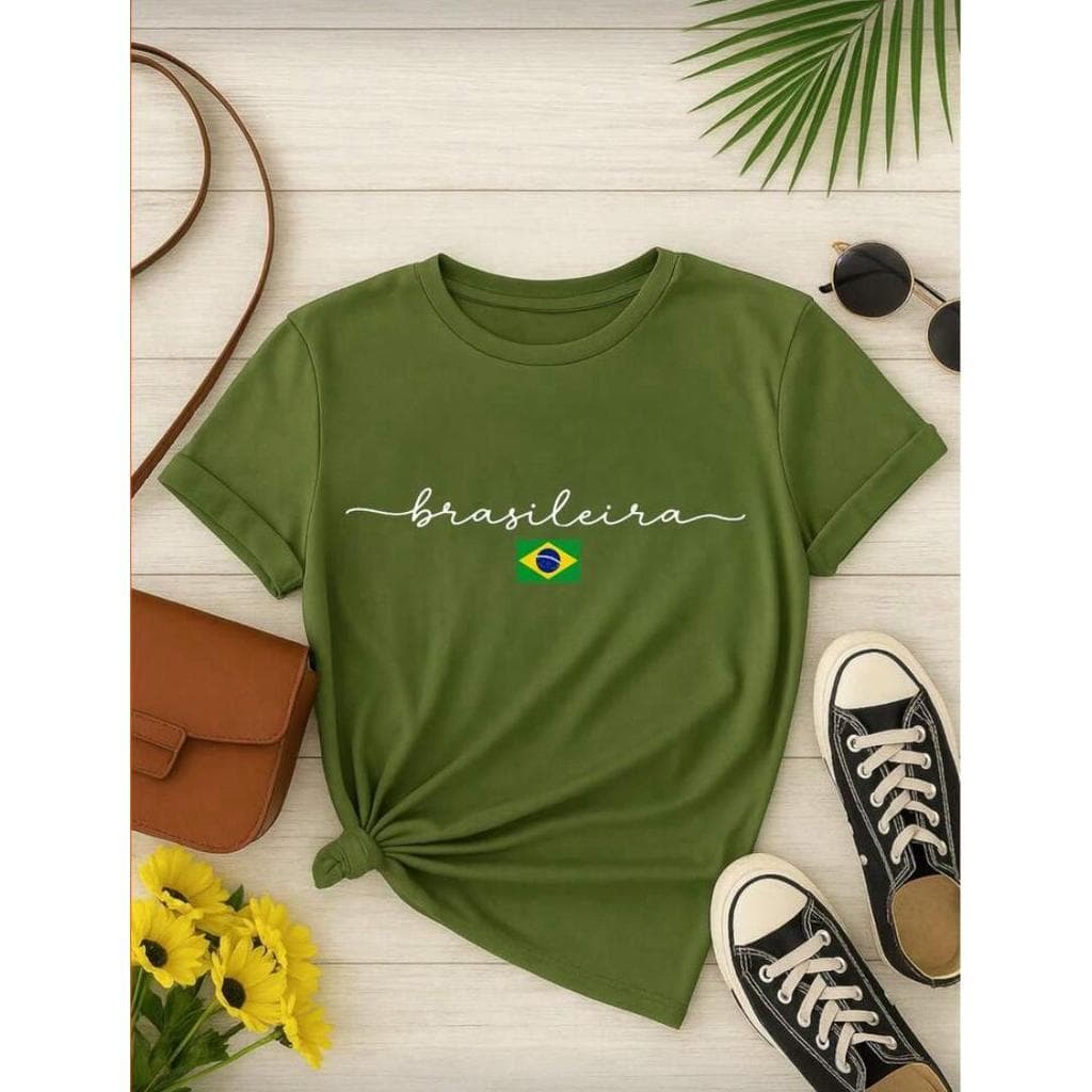 Camisetas Feminina copa Brasil 100% algodão Confortavel Qualidade