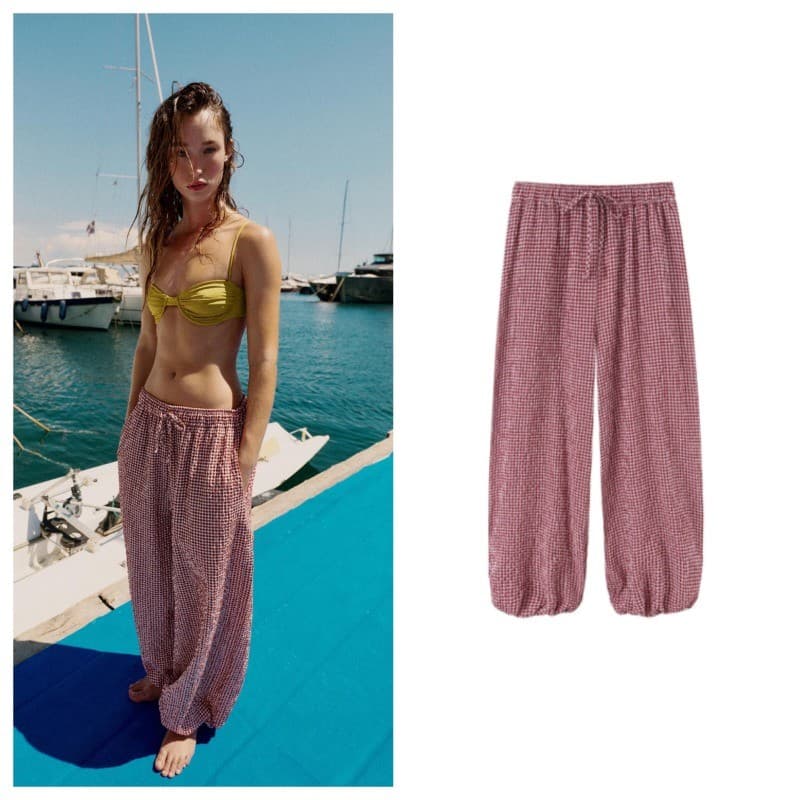 Bloomers xadrez Casual rosa 1608048