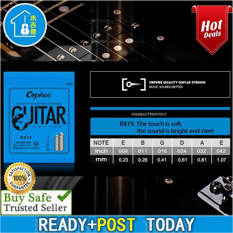 Orphee RX15 6pcs Conjunto De Cordas De Guitarra Elétrica Acessórios De Substituição