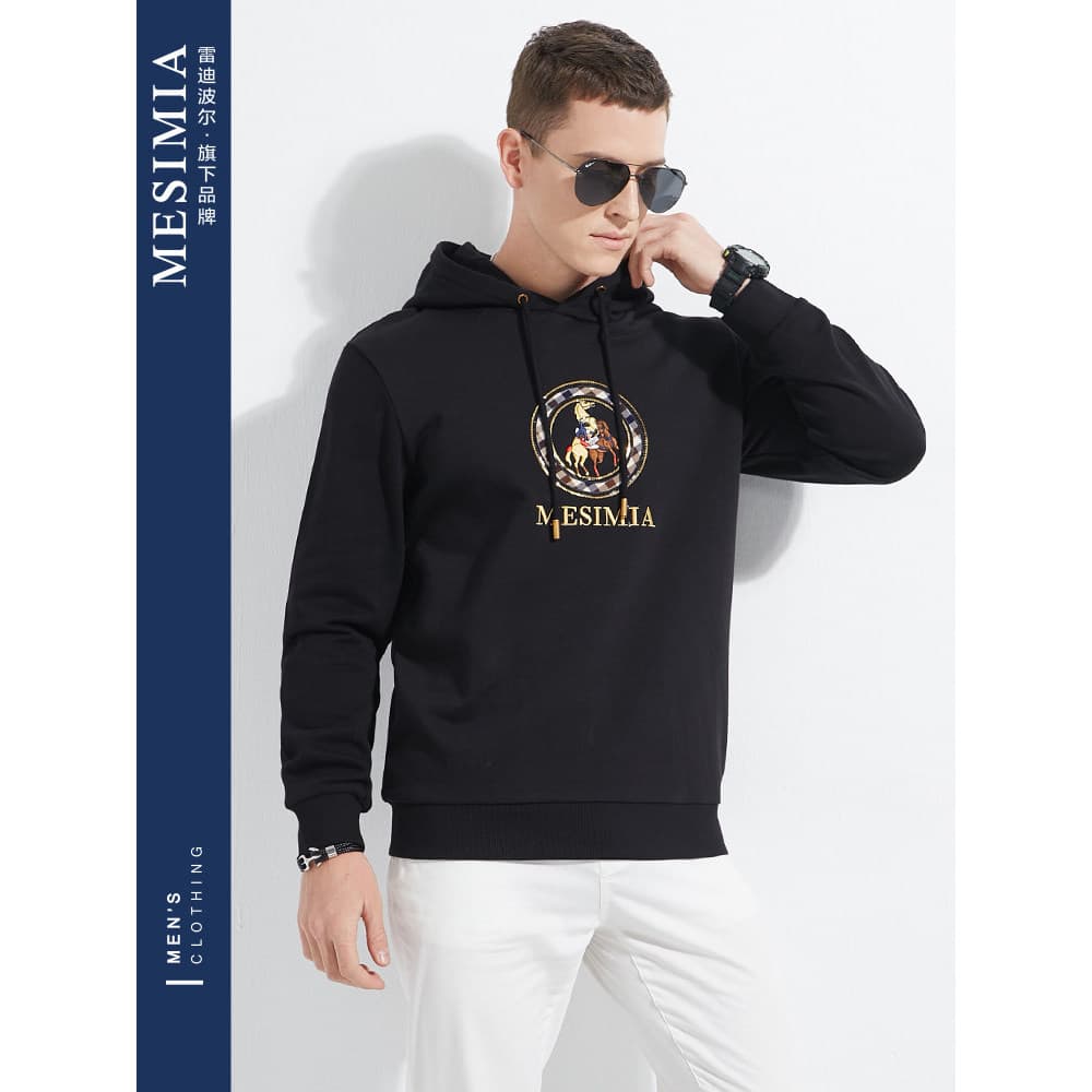 Radi Bolle Messiah roupas masculinas 2023 primavera verão novo estilo bordado diamante quente fino-ajuste moletom com ca