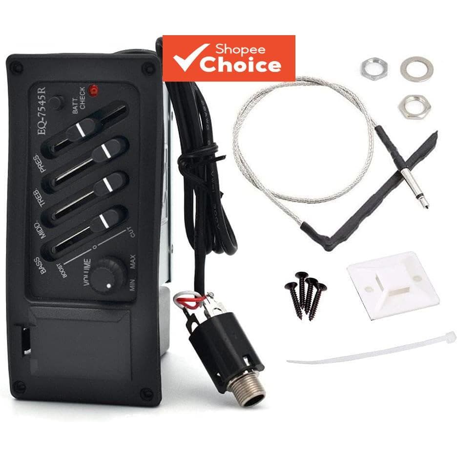 IRIN EQ de 4 Bandas EQ-7545R, Pré-amplificador, Captador Piezo para Violão Acústico, Peças e Acessórios de Instrumentos
