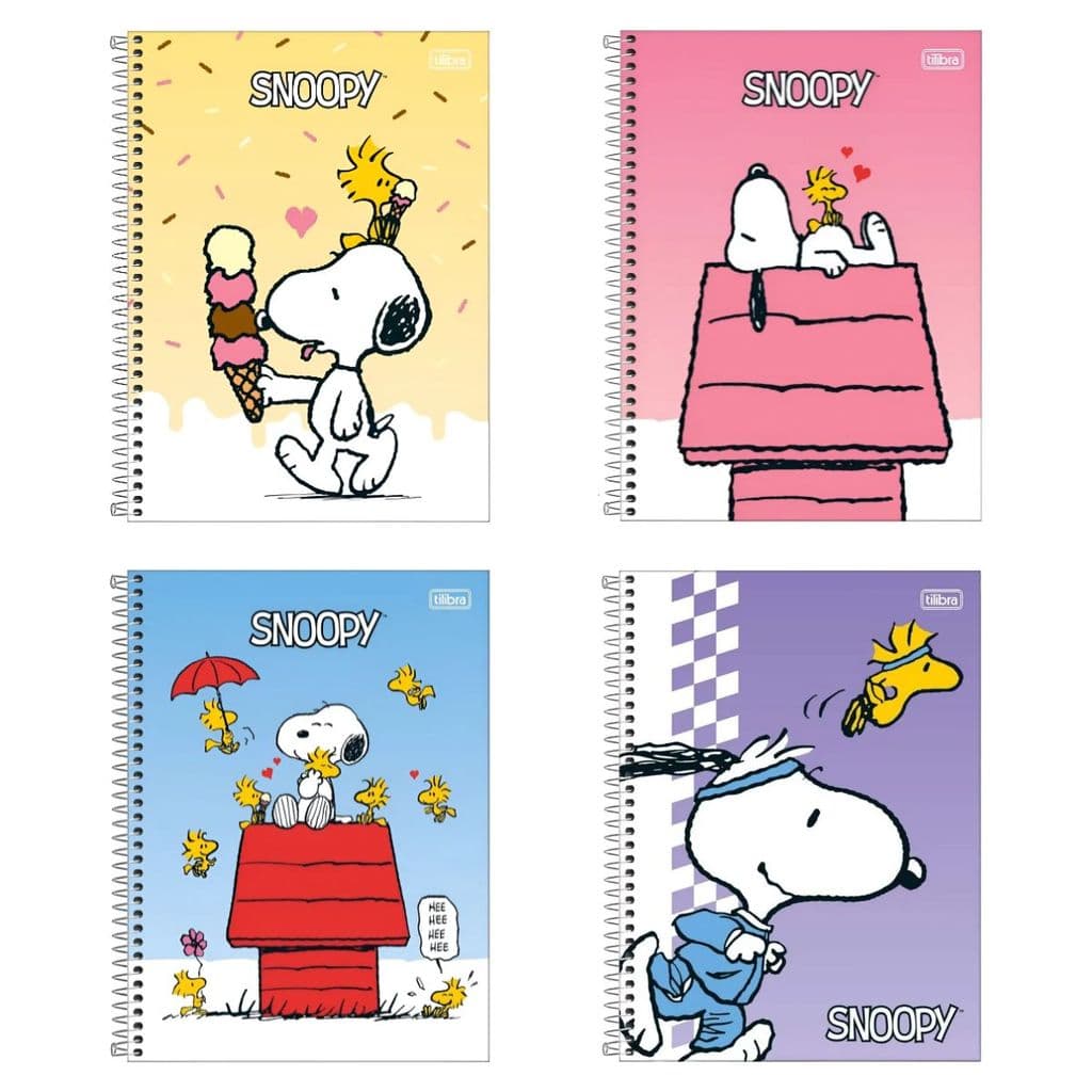 Caderno Espiral Universitário Snoopy - 1M 80F - Sortidos