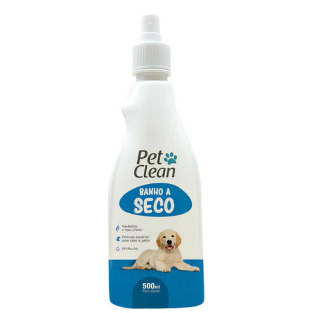 SHAMPOO BANHO A SECO CÃES E GATOS 500ml PET CLEAN- PETLOOK