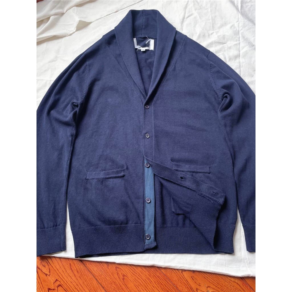 T Temperamento Ruya!Masculino feminino malha Cardigan verde gola de frutas puro algodão cor All-Match japonês Casual cam