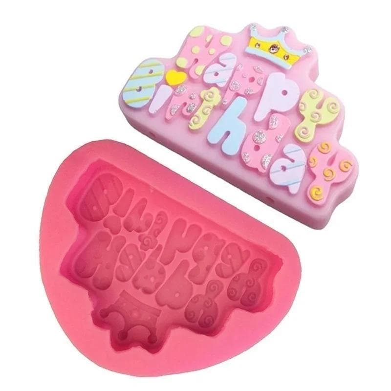Molde De Cozimento Ferramentas Acessórios Suprimentos Feliz Aniversário Forma Moldes Artesanais Criativo Bolo Fondant Bi