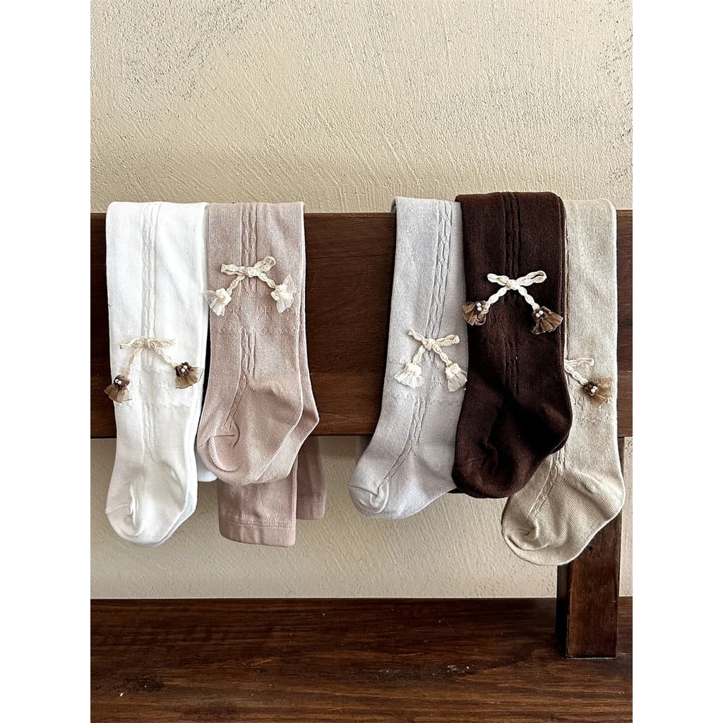 Meninas macacão meias crianças primavera outono estilo fino malha algodão Lolita Bowknot virilha aberta Leggings bebê