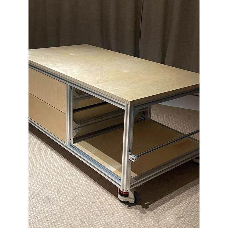 Bétula oceano placa gaveta mesa de chá jantar lado móvel sala estar mesa café perfil alumínio Metal armário quadrado mes