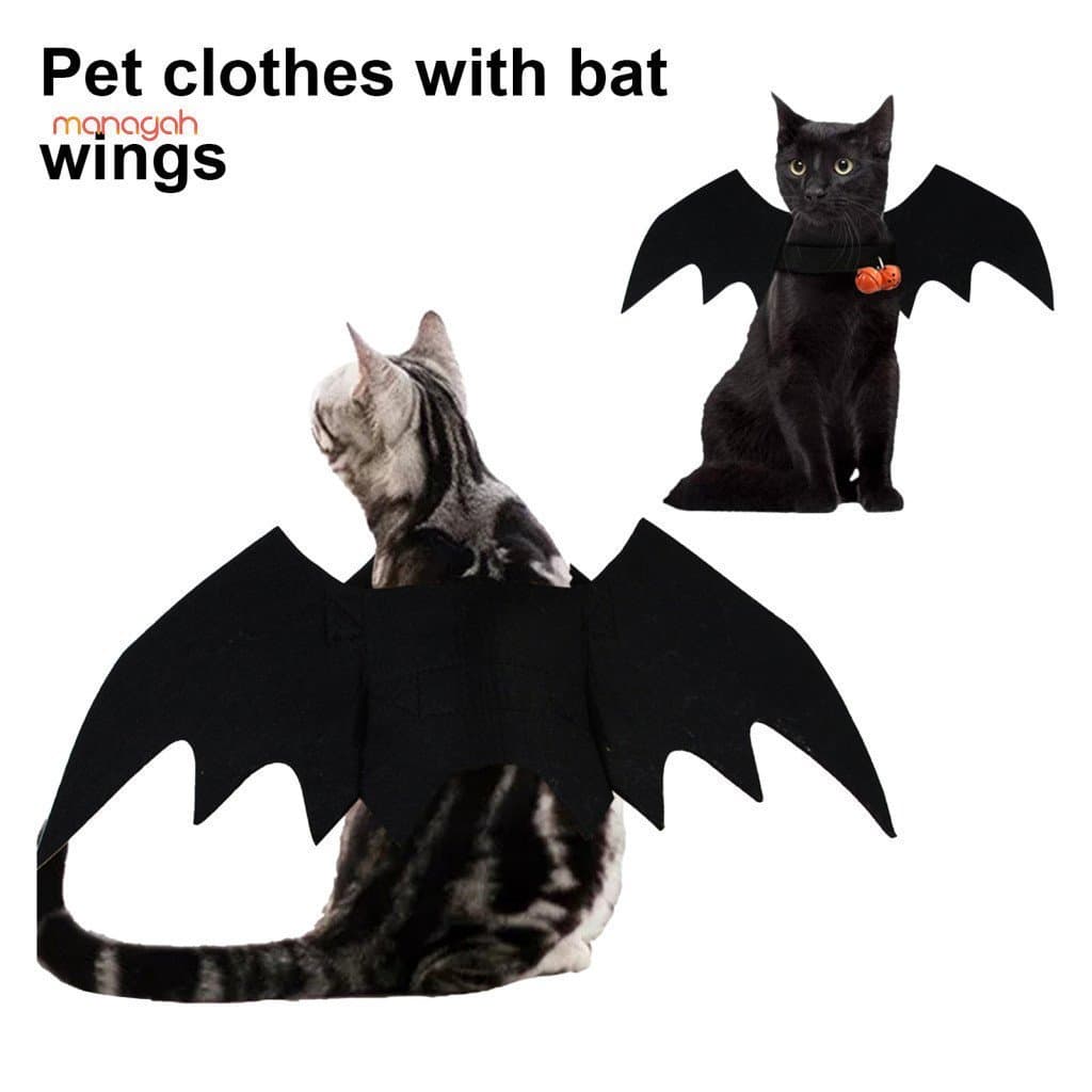 Fantasia Ajustável Para Animais De Estimação , Asas De Morcego Preto Cães E Gatos , Acessório De Vestir Festa De Hallowe