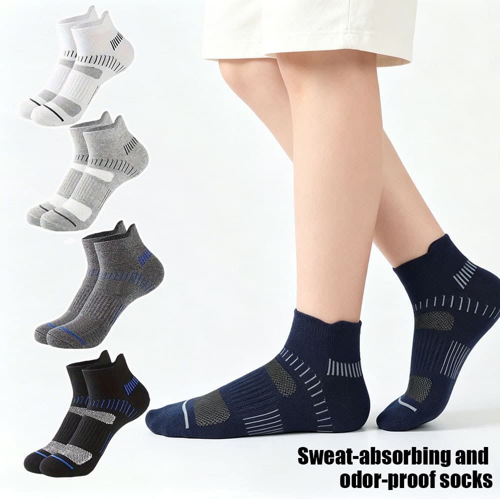5 Pares De Meia Esportiva Proteção De Calcanhar Anti-odor Absorvente De Suor Corrida Caminhada Respirável