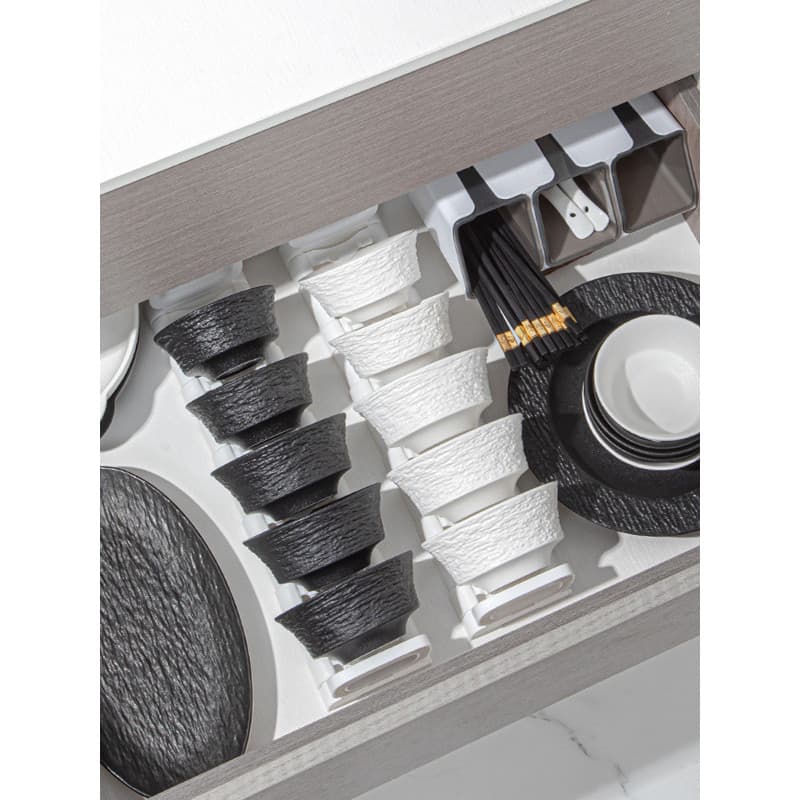 Preto branco utensílios de mesa grau sentido tigela cerâmica luz doméstica pratos de luxo placa combinação tigela de arr