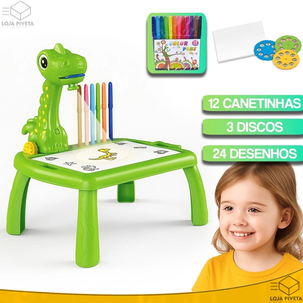 Brinquedo Mesa de Desenho Infantil Lousa Mágica Pintura Projetor Com Canetas de Colorir Grande
