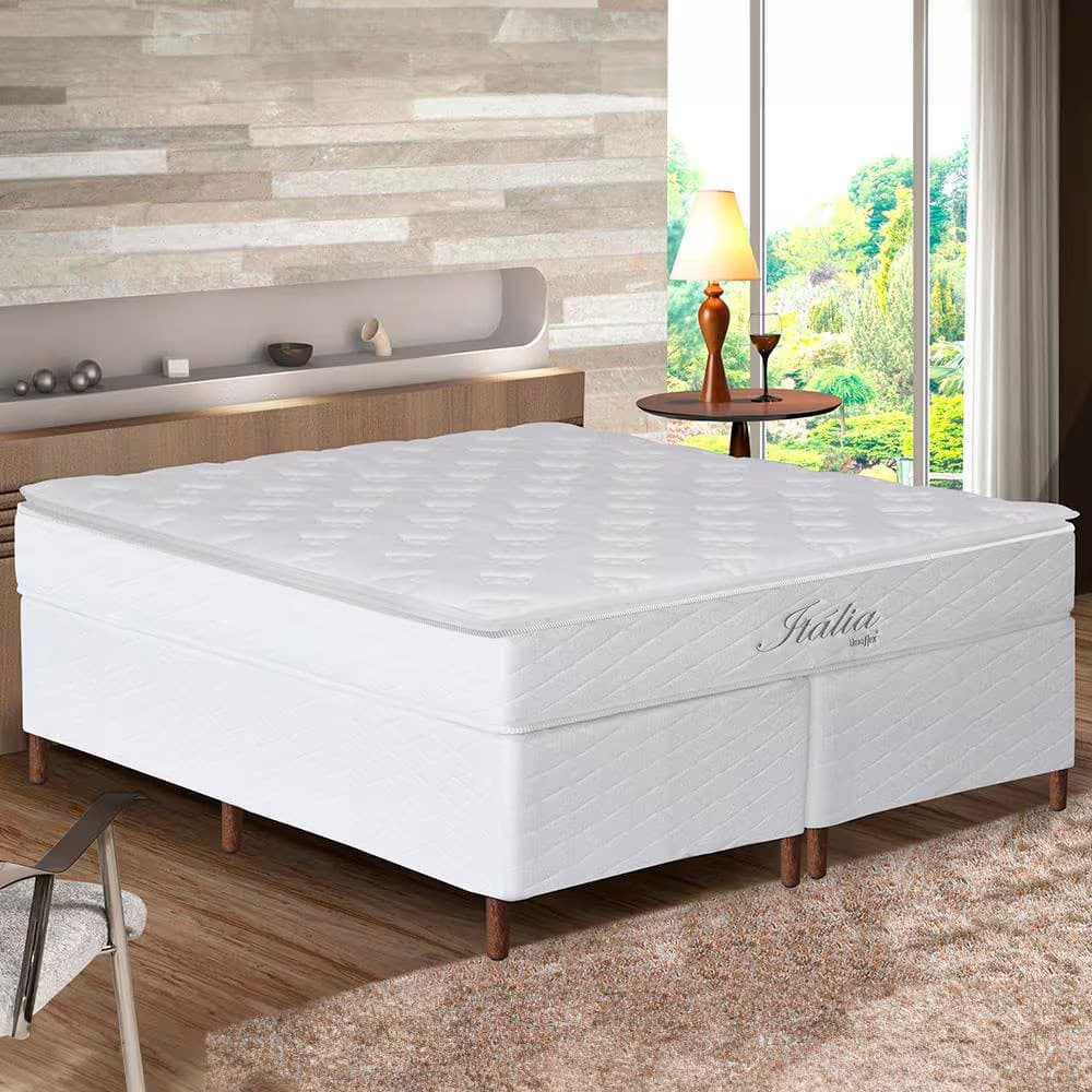 Cama Box Queen Size Itália Pillow Top Molas Ensacadas 69x158x198cm Umaflex