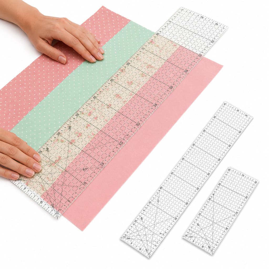 Régua Patchwork Acrílica 15x30cm ou 15x60cm para Costura Criativa Artesanato Corte de Tecidos