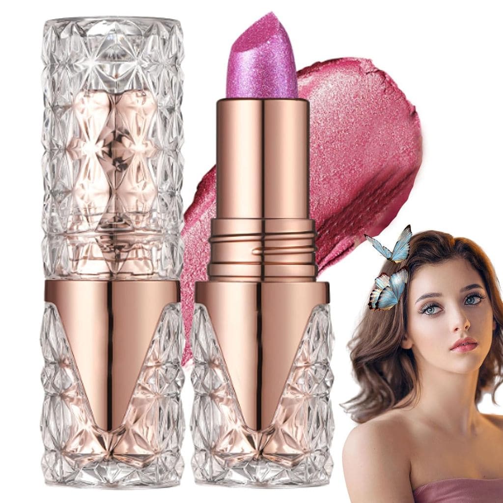 Batom Velvet Glow Shine, Batom Aubrey-Apparel, Brilho Labial Cintilante, Bálsamo Labial Hidratante à Prova d'Água de Lon