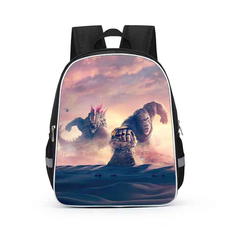 Mochila Escolar Infantil Godzilla vs. King Kong, Mochila de Desenho Animado, Mochila para Crianças do 12º Ano e Jardim d