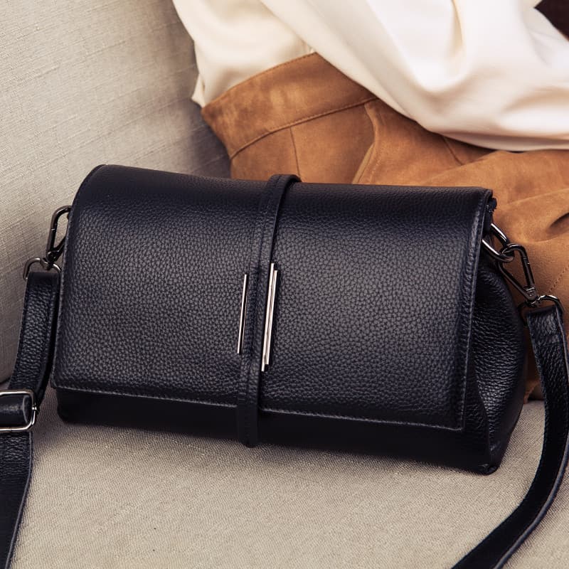 Bolsa feminina de couro genuíno novo estilo 2025 High-End sentido mensageiro saco feminino couro macio moda All-Match pr