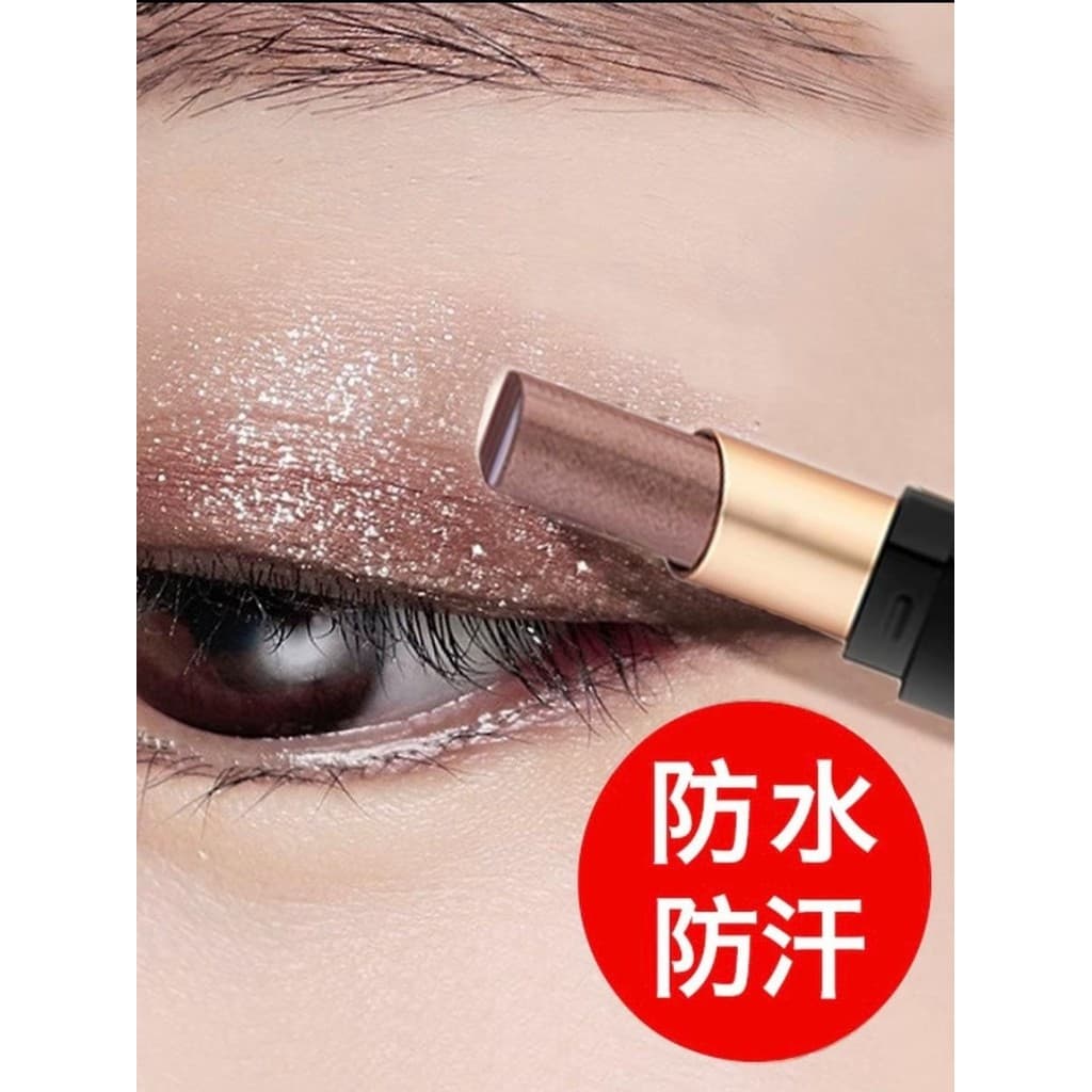Sombra fosca de três cores, moldagem com um toque, alto brilho, duas cores, caneta de sombra preguiçosa, deitado, seda