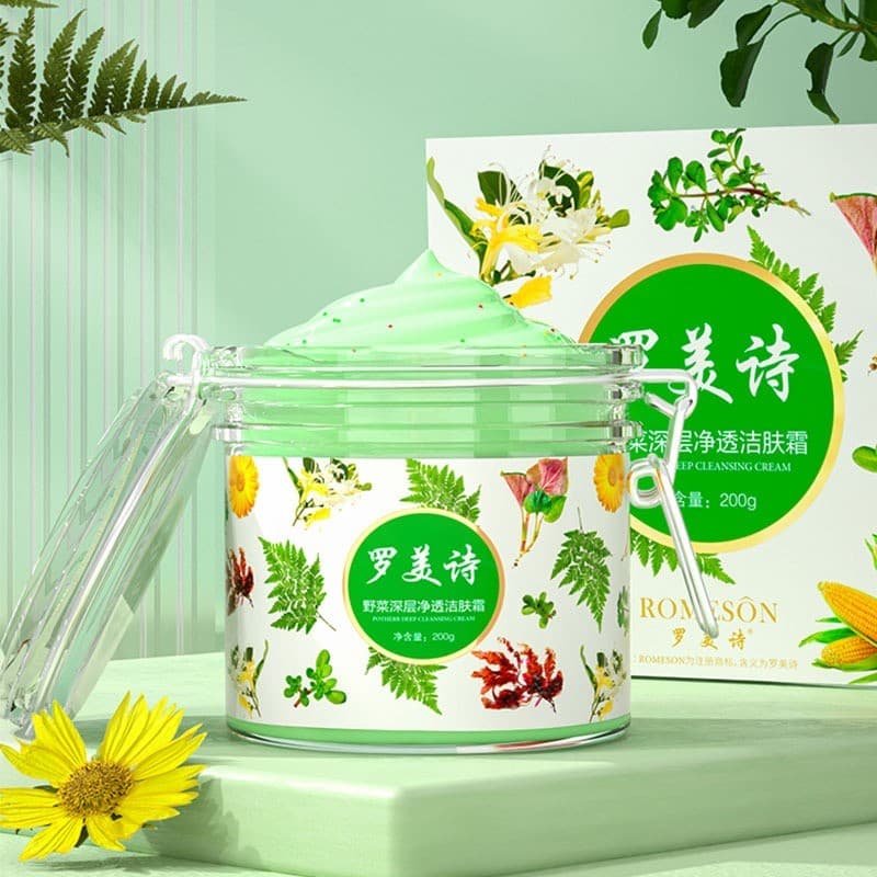Romes Fruit Vegetal Essence Purificador Transparente Creme de Limpeza de Poros Limpeza Profunda Controle de Óleo de Poro