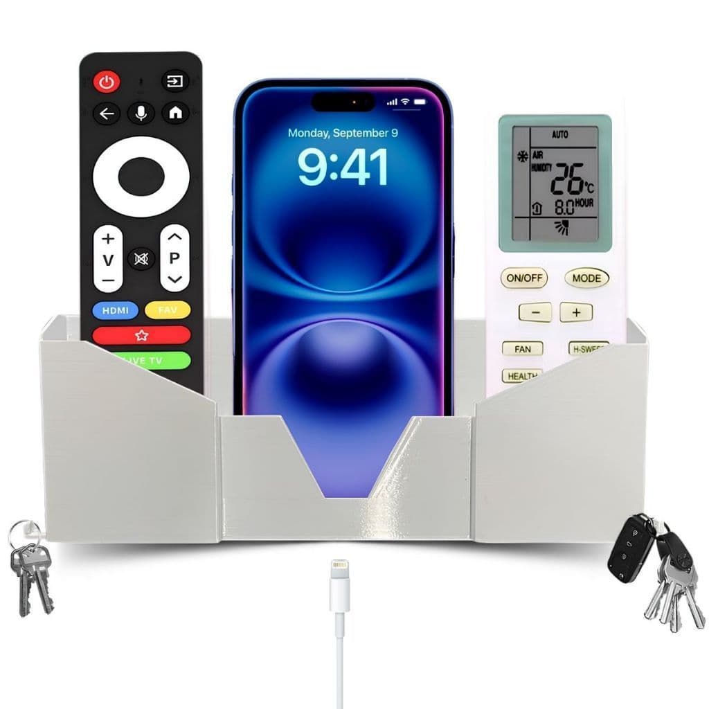 Suporte De Parede 5 em 1 Controle Remoto Ar Celular Universal Chave
