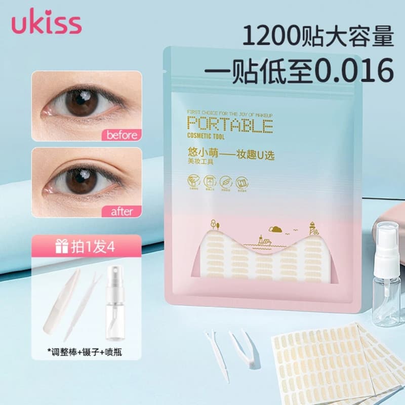 Ukiss invisível dupla pálpebra adesivo gaze renda Natural sem costura novato dedicado de longa duração beleza olho adesi