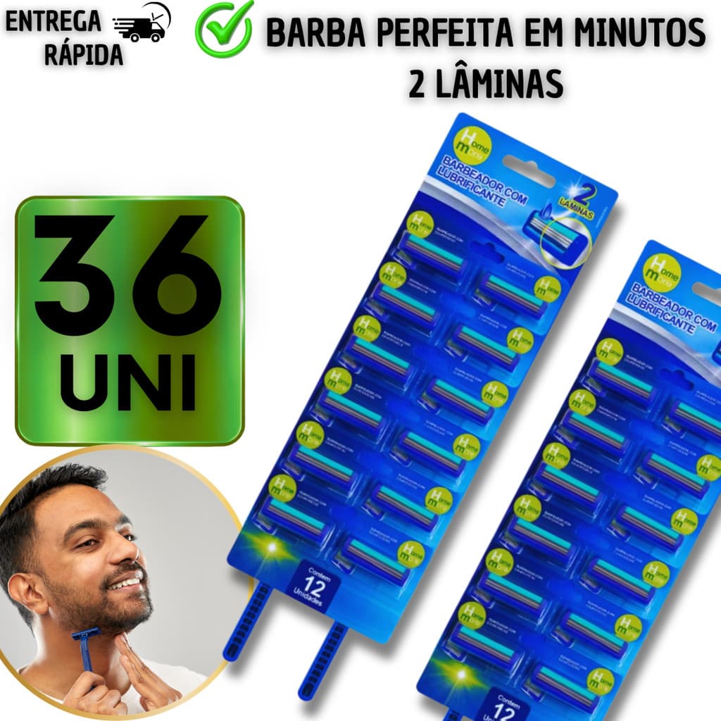 Conjunto Barbeador Descartável Masculino Feminino Aparelho  Barbear com 2 Lâminas Fita Lubrificante