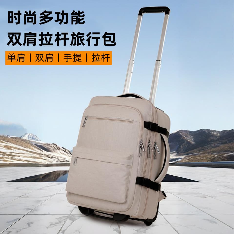 Novo estilo com rodas carrinho mochila Multi-camadas grande capacidade saco de computador de embarque viagem de negócios