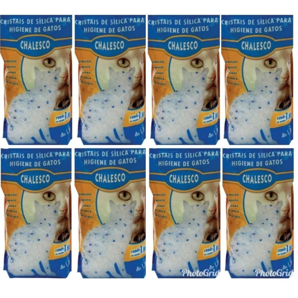 Areia Sanitaria para Gatos Silica Chalesco Grossa ( 8 pacotes )