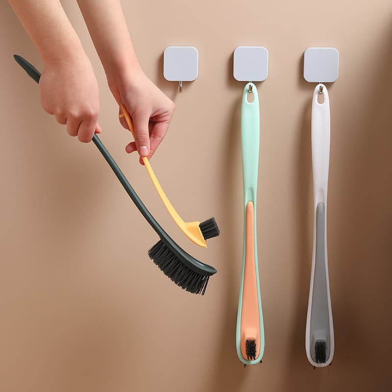 Novo estilo escova de vaso sanitário flocada dupla face escova de vaso sanitário para limpeza de cabelo macio montada na