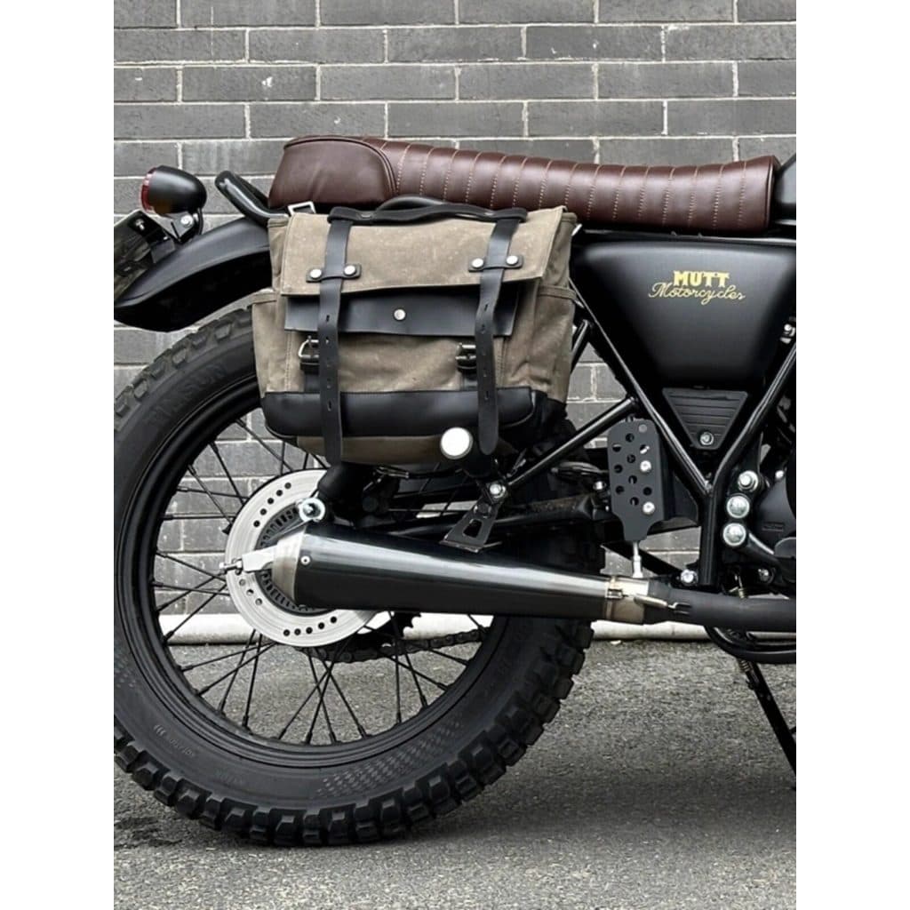 Bolsa lateral leve para motocicleta, bolsa lateral retrô de lona para motocicleta, bolsa lateral para armazenamento de c