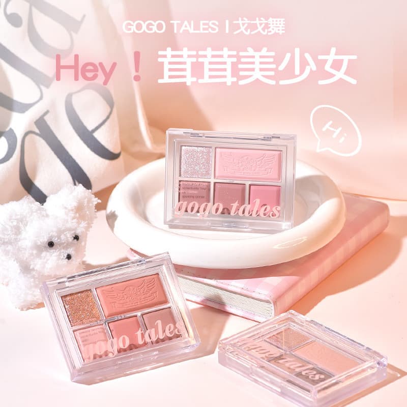 Gogotales gogotales 5 cores paleta de sombras fosco terra leite chá cor maquiagem Blush destaque paleta tudo-em-um femin