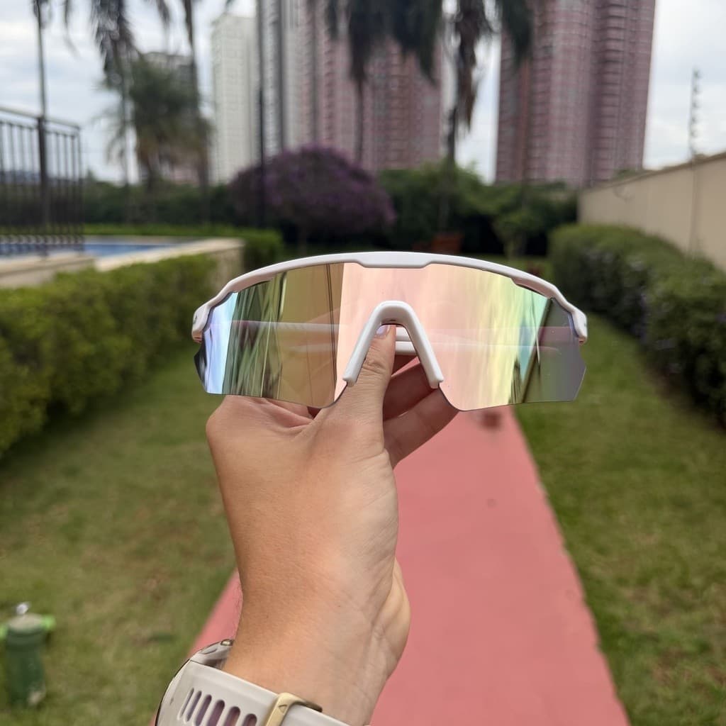 Óculos Esportivo Eclipse 3.0 Branco com Rosa - Baixa Pace®