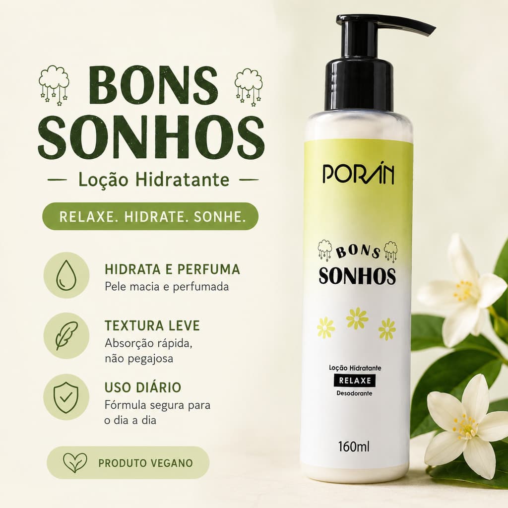 Loção Hidratante Desodorante Baunilha Corporal Poran