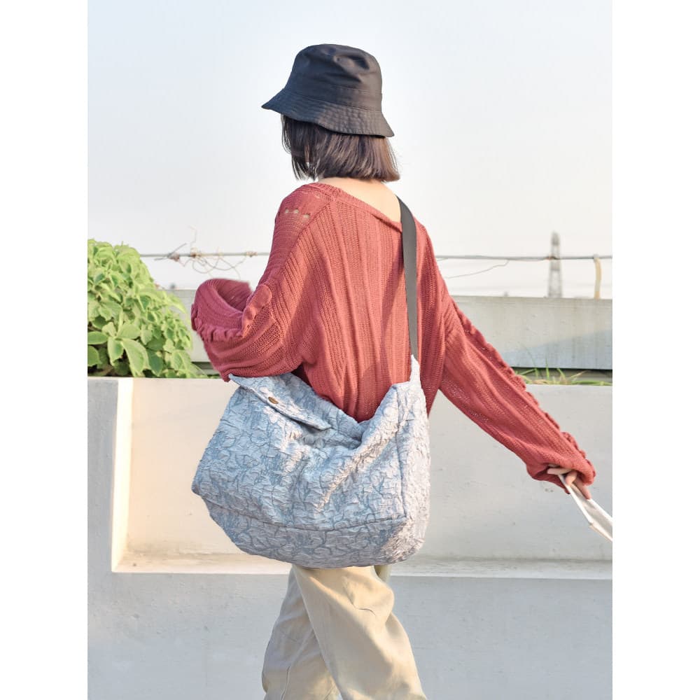 Senhoras sacos 2026 novo estilo tamanho grande saco de pano macio moda bolsa de ombro Original padrão tridimensional Cas
