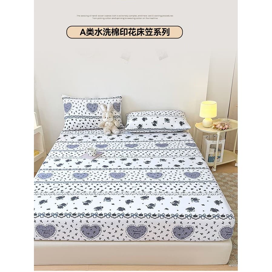 Classe A impressão dos desenhos animados não-puro algodão lençol de cama conjunto de três peças Simmons colchão capa pro