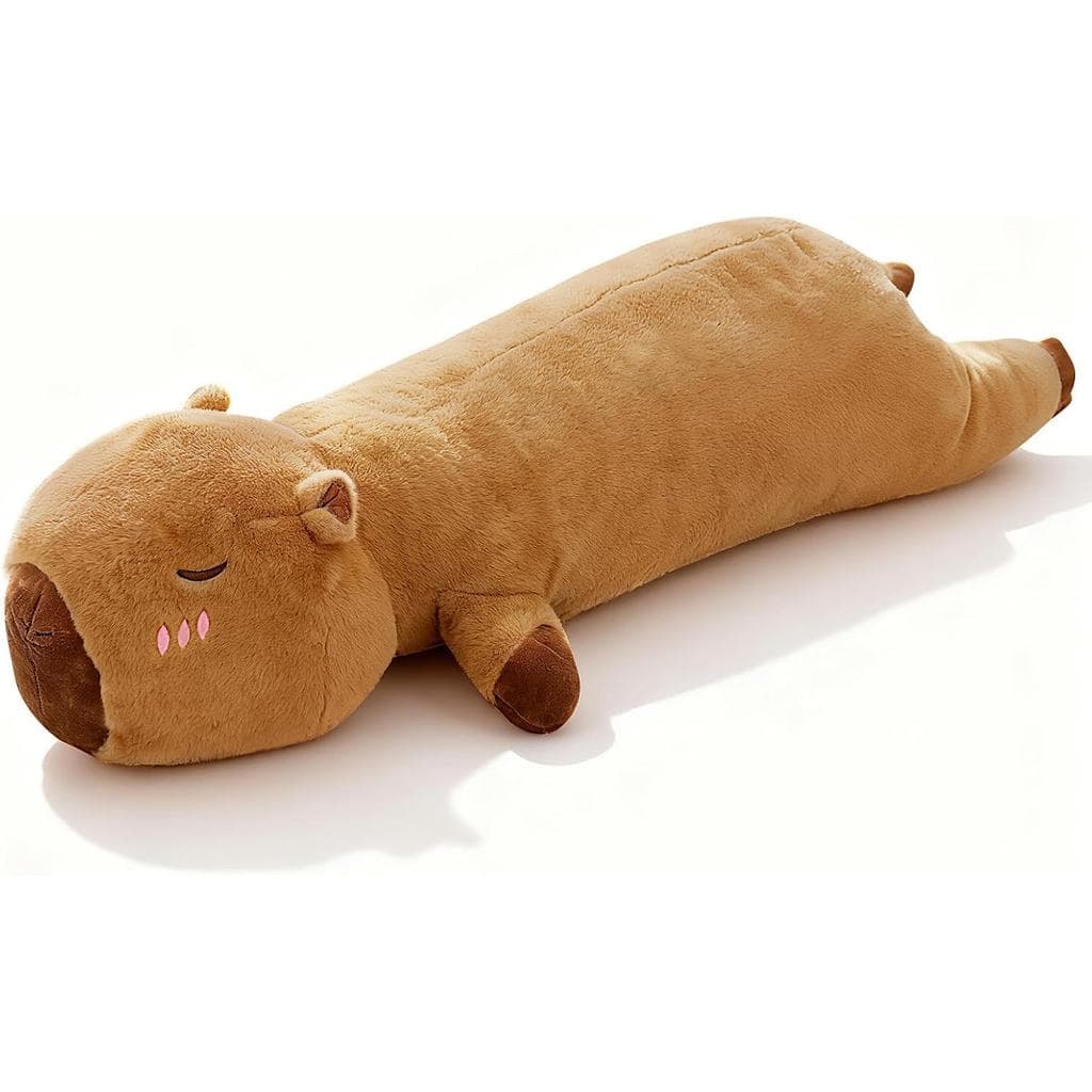 Pelúcia de Capivara, Bicho de Pelúcia Fofo de Capivara, Almofada de Corpo Longa de Capivara, Brinquedo de Pelúcia Macio