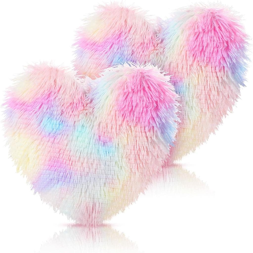 Marsui 2 Peças Almofada Decorativa em Forma de Coração Fofa, Almofada de Pelúcia Colorida para Cadeira, Sofá e Quarto (P