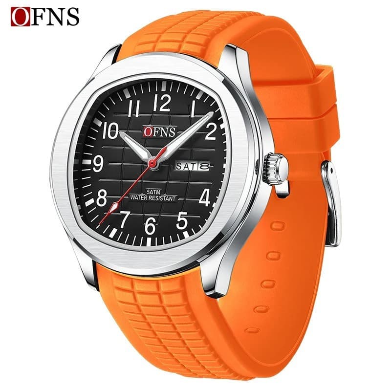 Relógio de Quartzo Masculino OFNS 8018 Simples, Elegante, Esportivo, Casual e à Prova d'Água CESP