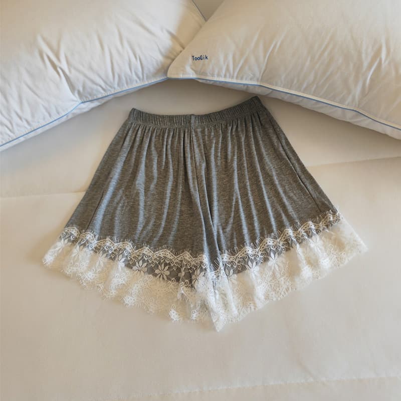 Shorts calças de pijama verão feminino renda guarnição Modal verão doce cinza casa calças pijamas feminino verão