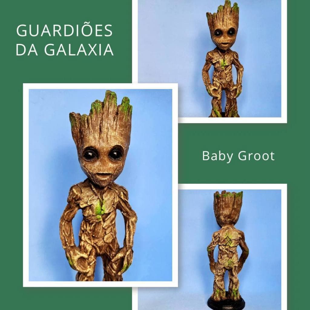 Boneco Baby Groot Os Guardiões da Galáxia Marvel Decoração Colecionável em Resina