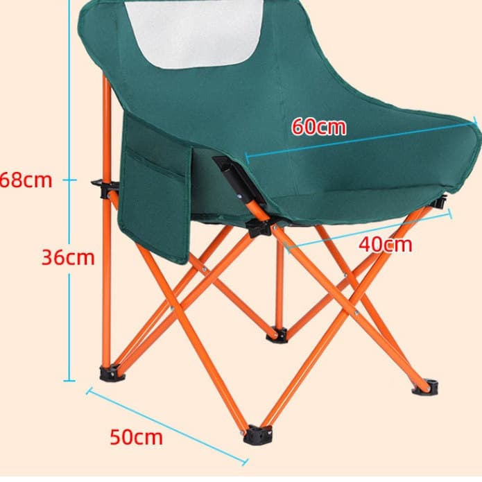 Cadeira dobrável para acampamento ao ar livre, portátil, encosto alto, lua, acampamento, arte, banco de pesca, lazer, me