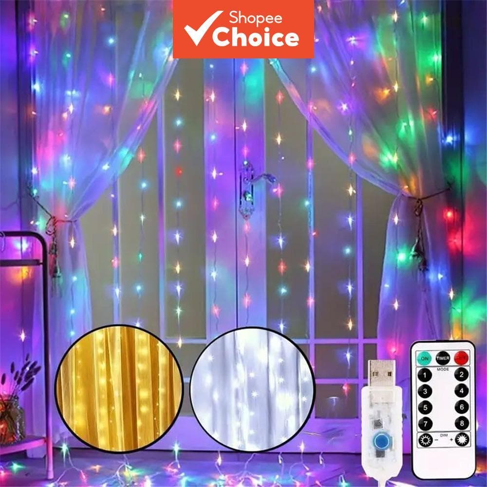 Luzes de Fada com Alimentação USB para Janelas, Quarto, Festas e Casamentos—8 Modos de Iluminação, Controle Remoto e
