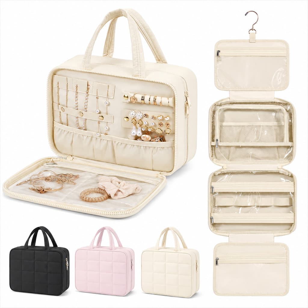 Bolsa Viagem Travel Maquiagem Gancho Divisórias Necessaire bolsa de mao encaixe na mala