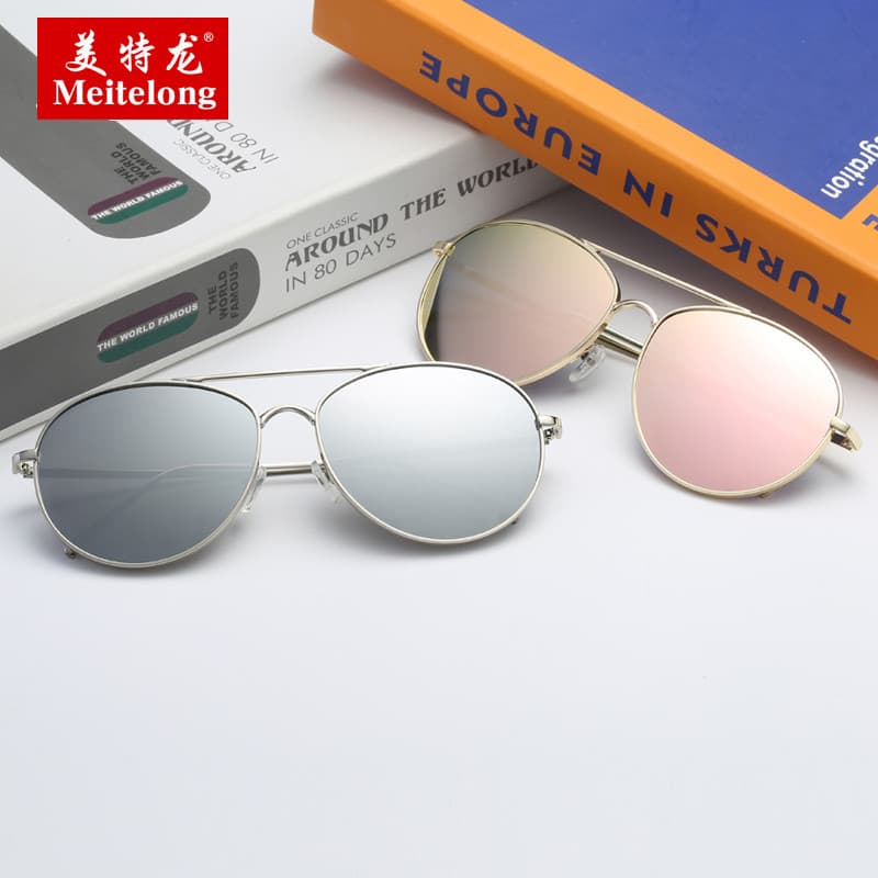 Versão coreana elegante colorido pequeno quadro redondo óculos de sol feminino primavera verão viagem guarda-sol proteto