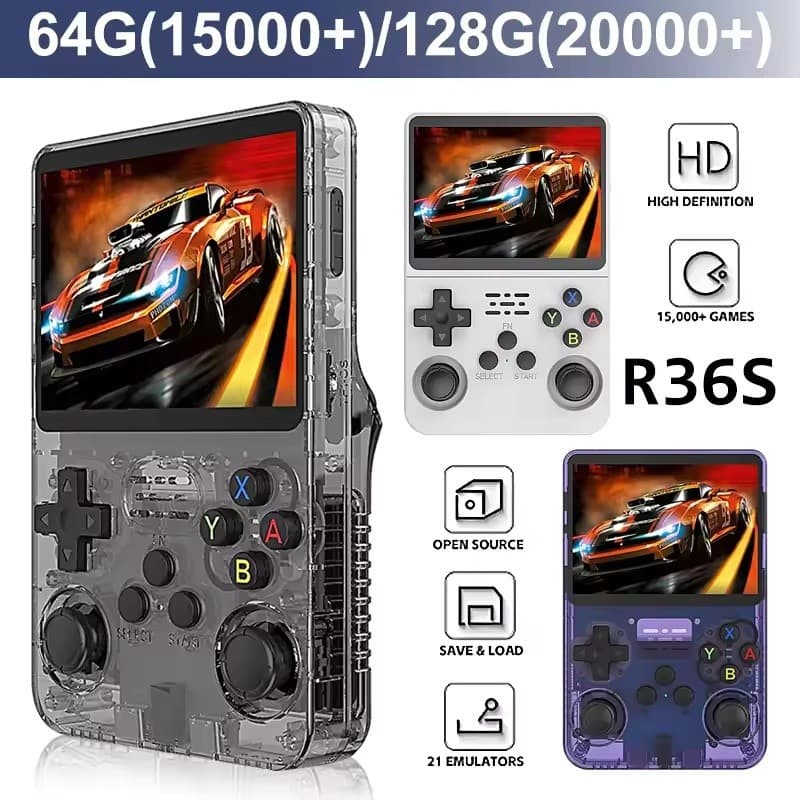 Novo Console De Jogos Retrô Portátil R36S HD , Reprodutor Clássico De Joystick Duplo Com Chip Haiqi Som Estéreo De Alta