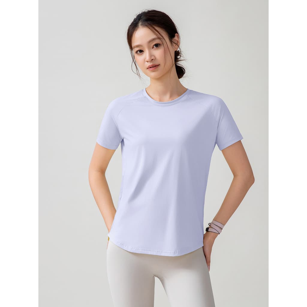 Verão fino nu respirável esportes de manga curta roupas de Yoga correndo solto roupas de Fitness camiseta Pilates roupas