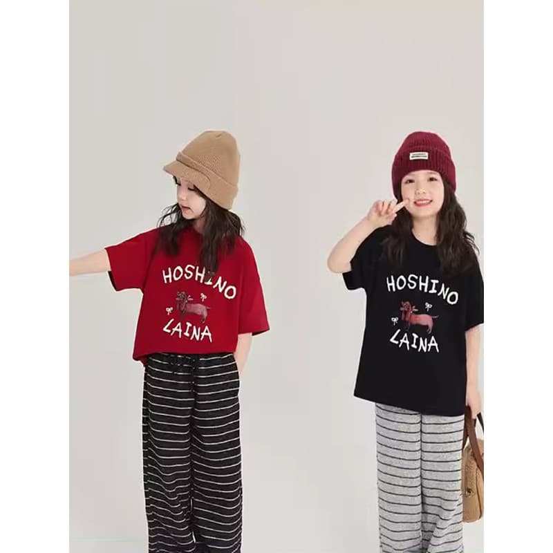 Algodão puro 2026 novo estilo crianças moda All-Match camiseta de manga curta meninas médio grande crianças Bottoming ro