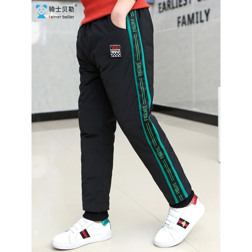 Roupas infantis 2025 novo estilo meninos calças para baixo roupa exterior inverno calças quentes infantis médio grande r