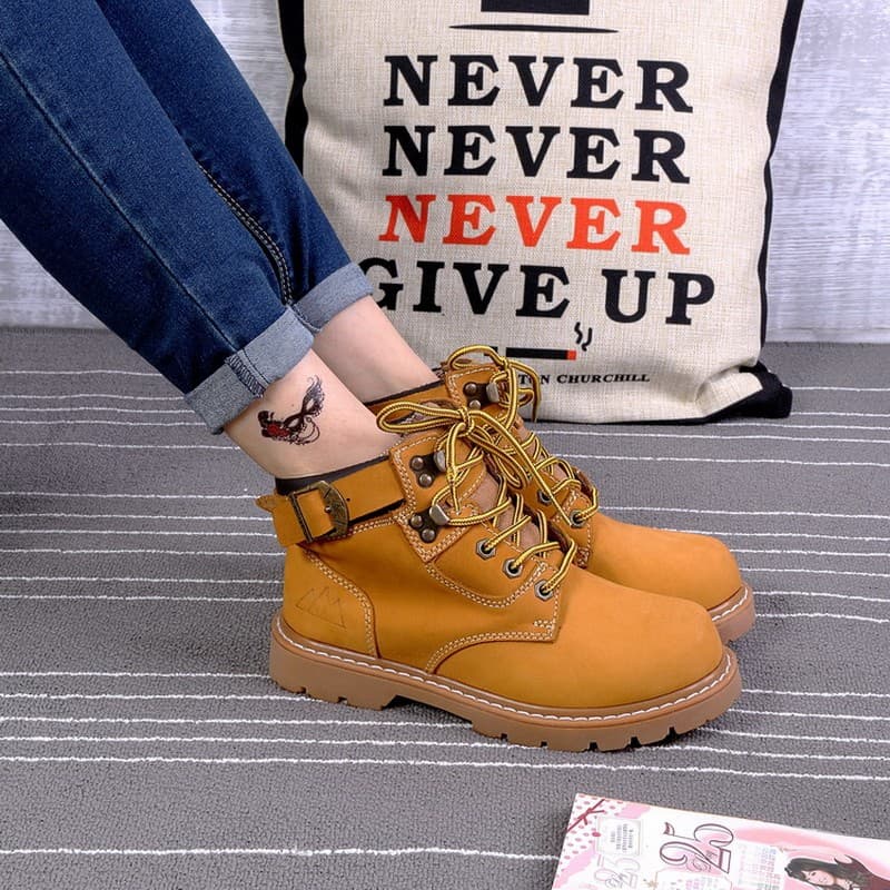 Botas curtas de couro para atividades ao ar livre, bico redondo, botas de caminhada, botas gerais de couro genuíno, bota